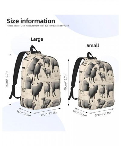 Cute Sheep Lamb Print Lightweight Travel Canvas Backpack Casual Daypack For Men Women Work, Sports, Beach Black Small $24.23 ...