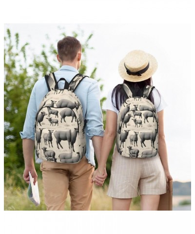 Cute Sheep Lamb Print Lightweight Travel Canvas Backpack Casual Daypack For Men Women Work, Sports, Beach Black Small $24.23 ...