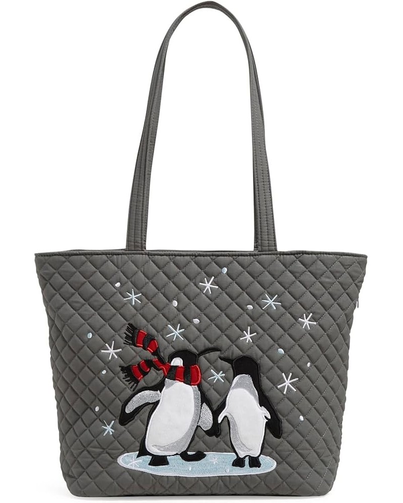 Womens Cotton Small Vera Tote Bag Penguin Pair - Recycled Cotton $30.18 Totes