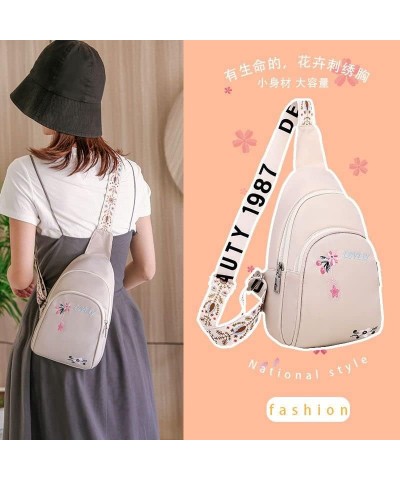 2023 New Women Chest Bag Sling Bag Small Crossbody Shoulder Bag for Women Kawaii Purse Aesthetic Accessories (Purple) Beige $...