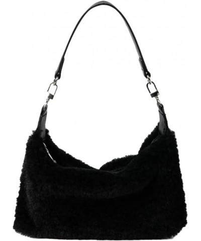 Fuzzy Hobo Bags for Women Vintage Shoulder Bag for Women Chic Handbag Evening Bag for Travel Shopping Wedding 2023 Black $25....