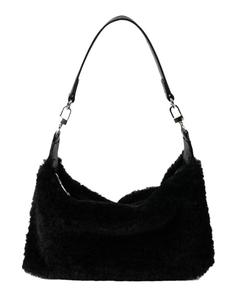 Fuzzy Hobo Bags for Women Vintage Shoulder Bag for Women Chic Handbag Evening Bag for Travel Shopping Wedding 2023 Black $25....