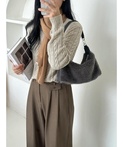 Fuzzy Hobo Bags for Women Vintage Shoulder Bag for Women Chic Handbag Evening Bag for Travel Shopping Wedding 2023 Black $25....