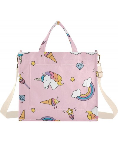 Unicorns Rainbows and Wands Women's Tote Handbags Top Handle Satchel Shoulder Bag Crossbody Bag M $12.30 Totes