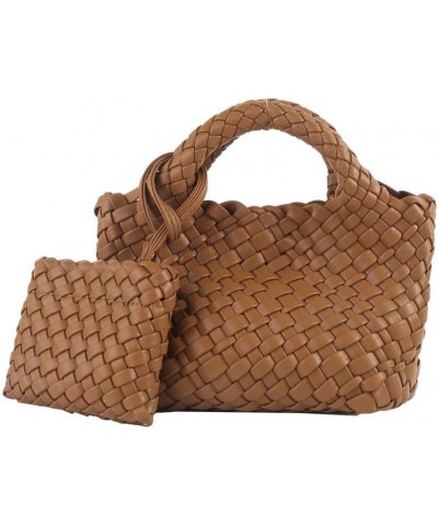 Handmade Woven Bag Cabbage Basket Bag Bucket Bag Women's Bag Shoulder Bag Crossbody Bag Handbag Chain Bag Brown $40.64 Totes