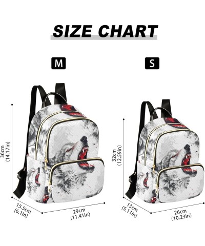 Mini Backpack Purse for Women, Fierce Wolf Travel Bag Casual Daypack Shoulder Bag Medium $18.55 Backpacks