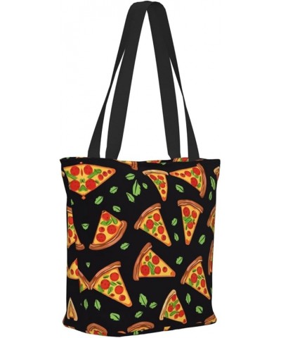 Colored Peacock Printed Fashionable Large Handbag And Shoulder Bag, Suitable For Various Daily Use Tasty Pizza $12.87 Totes