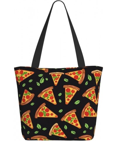 Colored Peacock Printed Fashionable Large Handbag And Shoulder Bag, Suitable For Various Daily Use Tasty Pizza $12.87 Totes