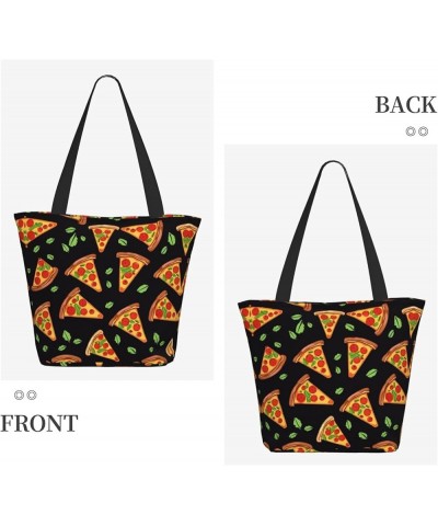 Colored Peacock Printed Fashionable Large Handbag And Shoulder Bag, Suitable For Various Daily Use Tasty Pizza $12.87 Totes