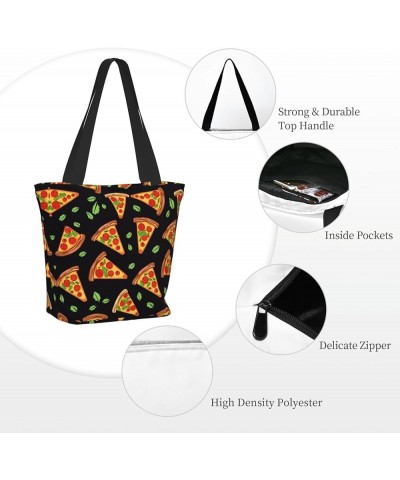 Colored Peacock Printed Fashionable Large Handbag And Shoulder Bag, Suitable For Various Daily Use Tasty Pizza $12.87 Totes