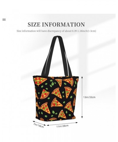 Colored Peacock Printed Fashionable Large Handbag And Shoulder Bag, Suitable For Various Daily Use Tasty Pizza $12.87 Totes