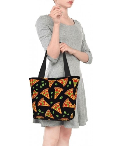 Colored Peacock Printed Fashionable Large Handbag And Shoulder Bag, Suitable For Various Daily Use Tasty Pizza $12.87 Totes