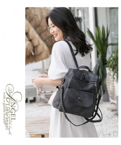 Large Backpack for Women Retro Leather Purse Multi-functional Daypack Shoulder Bag Office Coffee $35.84 Backpacks