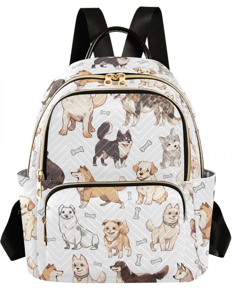 Tail Wagging Dogs Fashion Travel Backpack for Women Multi Pockets Lightweight Purse for Women-S Multicolor Medium $16.42 Back...