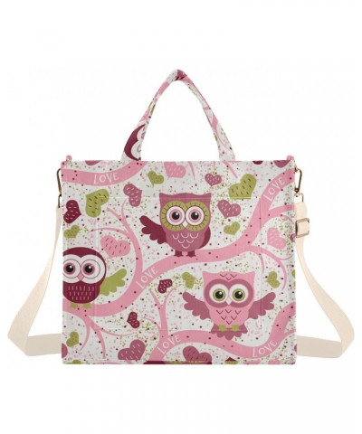 Owl Pink Tree Corduroy Tote Bag for Women Hobo Crossbody Bag Purse Stylish Shoulder Handbag Messenger Bags, S $10.34 Totes