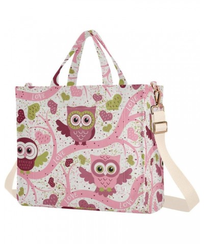 Owl Pink Tree Corduroy Tote Bag for Women Hobo Crossbody Bag Purse Stylish Shoulder Handbag Messenger Bags, S $10.34 Totes