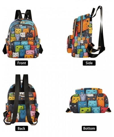 Colorful Cats Fashion Backpack Purse for Women, Casual Daypacks, Ladies Gift for Traveling Hiking Multicolor Small $19.24 Bac...