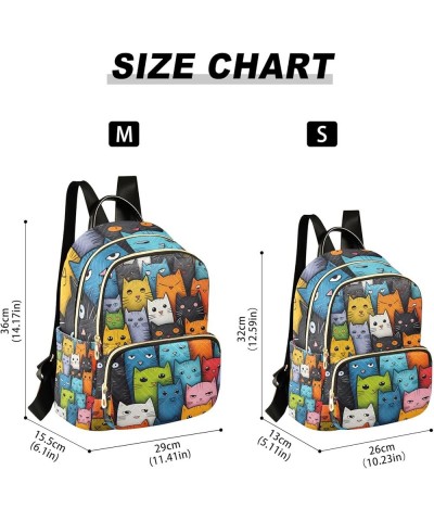 Colorful Cats Fashion Backpack Purse for Women, Casual Daypacks, Ladies Gift for Traveling Hiking Multicolor Small $19.24 Bac...