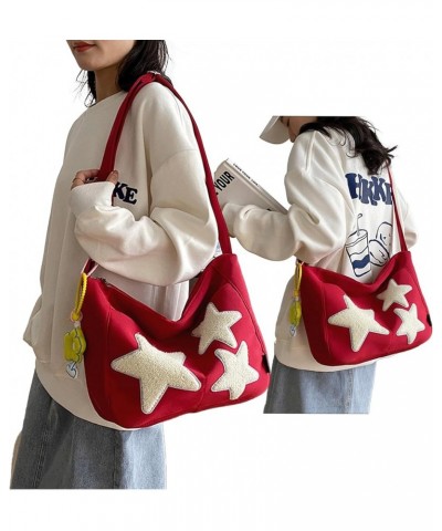 Cute Shoulder Bag with Pendent Y2K Star Messenger Sling Satchel Crossbody Bags Kawaii Bag with Knitted Gloves (Purple) Red $2...