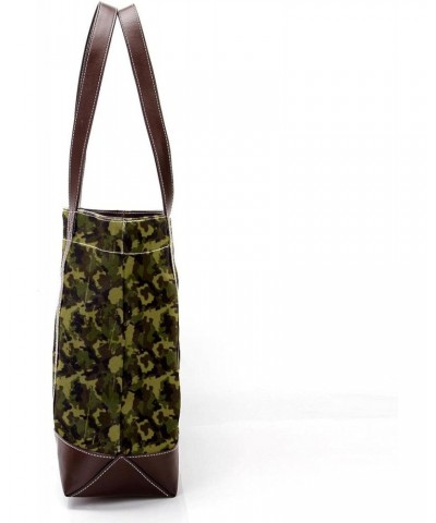 Dark Green Military Camouflage Tote Bags Large Leather canvas Purses and Handbags for Women Top Handle Shoulder Satchel Hobo ...