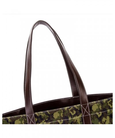 Dark Green Military Camouflage Tote Bags Large Leather canvas Purses and Handbags for Women Top Handle Shoulder Satchel Hobo ...