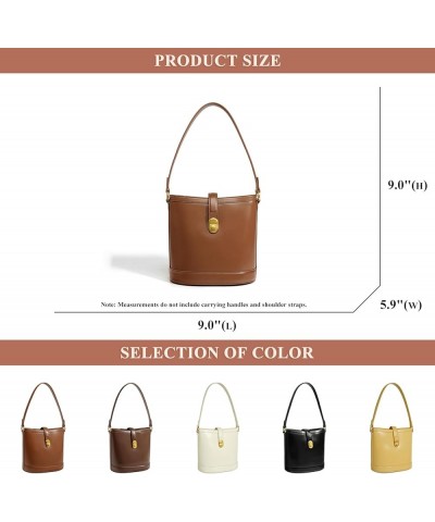 Bucket Bag for Women, Classic Zipper Crossbody Bags Genuine Leather Shoulder Bags Multi-Pocket Ladies Handbag Purses Yellow $...