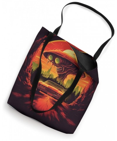 Alien abducting Dinosaurs using UFOs vector illustration Tote Bag $11.95 Totes