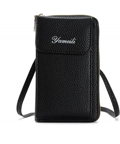 Small Cell Phone Crossbody Bag Purse for Women, PU Leather Wallet Purse with Credit Card Slots Black $10.99 Crossbody Bags