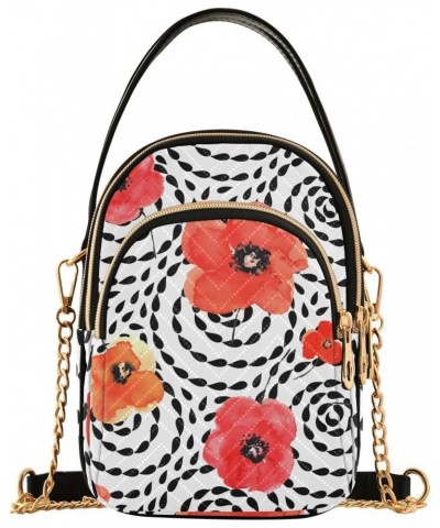 Spiral Blots Flowers Crossbody Bags for Women Crossbody Tote Bag Phone Bags Wallet with Chain Strap for Everyday Use $11.18 T...