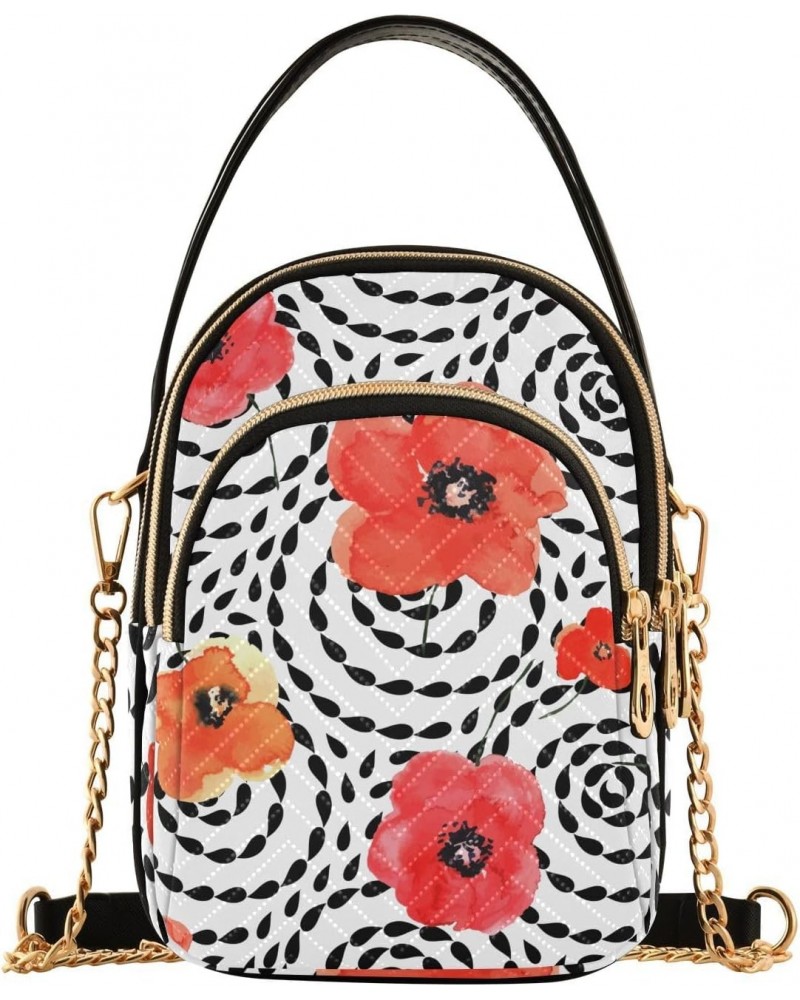 Spiral Blots Flowers Crossbody Bags for Women Crossbody Tote Bag Phone Bags Wallet with Chain Strap for Everyday Use $11.18 T...