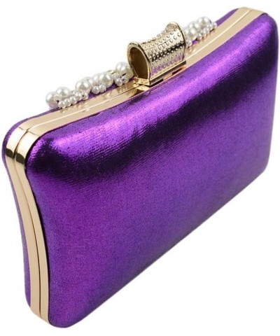 Black Evening Handbags Crystal Beading Wedding Bridal Wristlet Handbags (Purple) Purple $38.01 Evening Bags