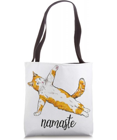 NAMASTE - cat doing yoga - best cute & funny fitness workout Tote Bag $10.80 Totes