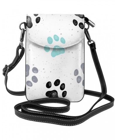 Dog Paw Prints Small Crossbody Bags for Women Cell Phone Purse Shoulder Bag Wallet $20.39 Crossbody Bags