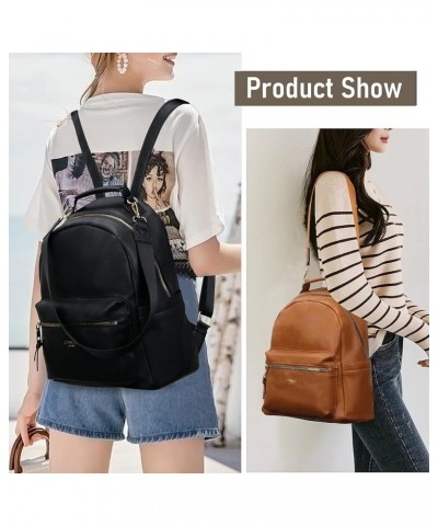 Women Fashion Flap Backpack Purse Large Vegan Leather Shoulder Bag Multipurpose Design Drawstring Handbags Normal (13.5-in Hi...