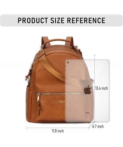 Women Fashion Flap Backpack Purse Large Vegan Leather Shoulder Bag Multipurpose Design Drawstring Handbags Normal (13.5-in Hi...