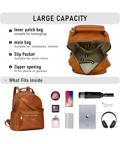 Women Fashion Flap Backpack Purse Large Vegan Leather Shoulder Bag Multipurpose Design Drawstring Handbags Normal (13.5-in Hi...