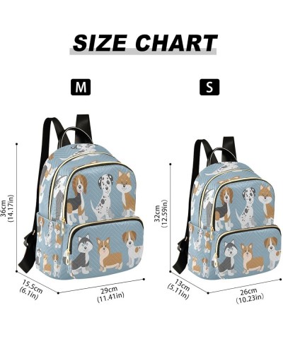 Cartoon Dog Puppy Blue Women Backpack Purse Ladies Fashion Shoulder Bag Daypack Travel Bag 10L Small $20.64 Backpacks