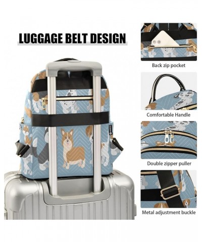 Cartoon Dog Puppy Blue Women Backpack Purse Ladies Fashion Shoulder Bag Daypack Travel Bag 10L Small $20.64 Backpacks