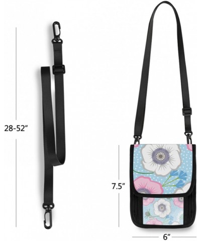 Small Crossbody Cell Phone Purse Bag 2 for Women Wallet Purse Cute Simple Floral Ornament 花柄 Mini Messenger Shoulder Handbag ...