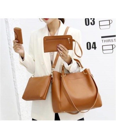 Shoulder Bags For Women Fashion Tote Handbag Crossbody Bag Card Holder Outdoor Office Shopping Embossed PU Leather 4 Pcs Set ...