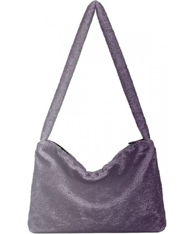 Gradient Color Women's Shoulder Handbag, Furry Tote Girls Ladies Hobo Purse Grey Gradient2 $10.70 Totes