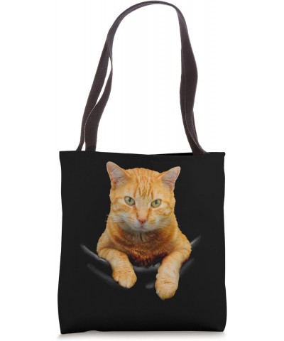 Cute Yellow Cat Kitty in Pocket - Best Cat Owner Tote Bag $10.19 Totes