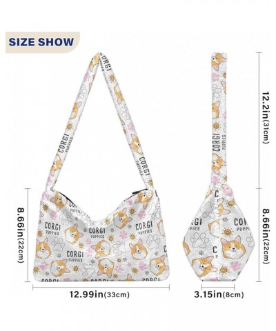 Dogs Plush Underarm Bag Women's Tote Handbags Fluffy Shoulder Bag Purse Lightweight Tote Bags School Tote Bag M-16 $10.56 Totes