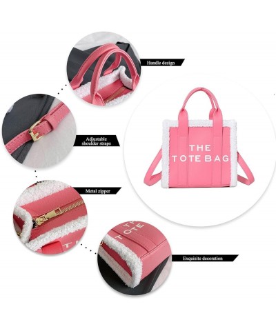 The Tote Bag for Women, Mini Leather Tote Bag with Zipper Trendy Shoulder Crossbody Handbags for Work Travel(Pink) Red $20.99...