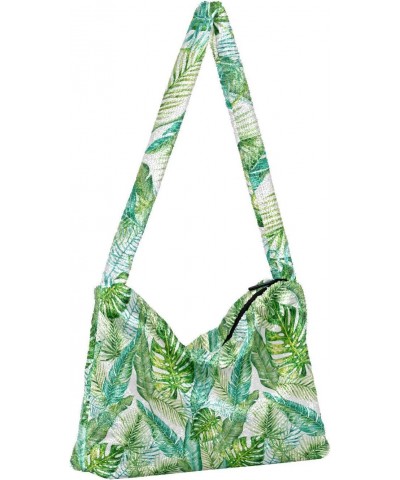 Spring Women Boho Handbag Tropical Palm Leaves Underarm Bag Tote Bag Shoulder Bag Crossbody Bag Fluffy Cell Phone Purse Lady ...