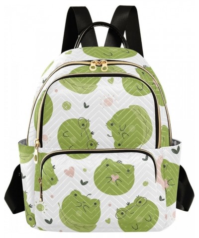 Backpack Purse for Women Funny Spring Frogs, Mini Fashion Backpack Hearts Valentine's Day Lightweight Casual Daypack Shoulder...