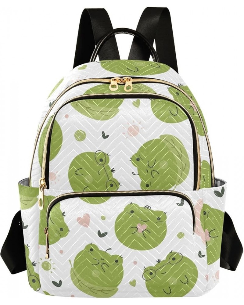 Backpack Purse for Women Funny Spring Frogs, Mini Fashion Backpack Hearts Valentine's Day Lightweight Casual Daypack Shoulder...