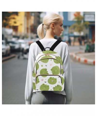 Backpack Purse for Women Funny Spring Frogs, Mini Fashion Backpack Hearts Valentine's Day Lightweight Casual Daypack Shoulder...