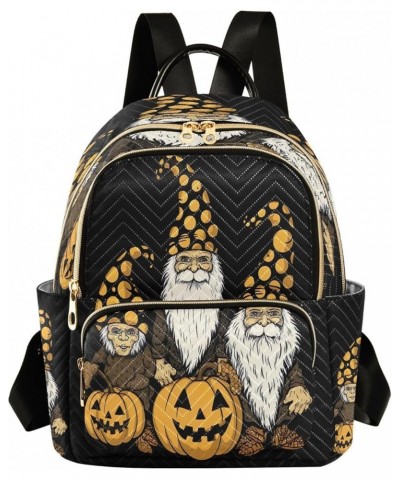 Halloween Gnome Pumpkins Quilted Backpack for Women Shoulder Bags Purse Travel Bag for Work Daily Nurse M Medium $12.71 Backp...