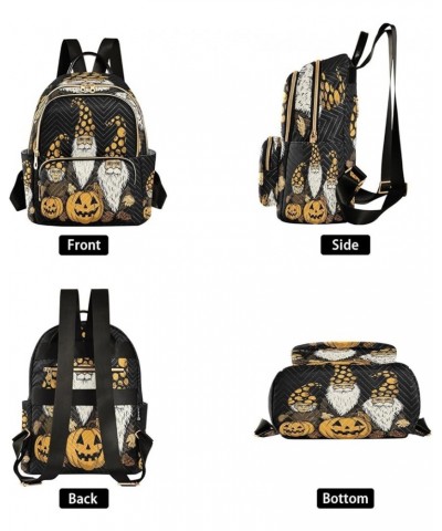 Halloween Gnome Pumpkins Quilted Backpack for Women Shoulder Bags Purse Travel Bag for Work Daily Nurse M Medium $12.71 Backp...